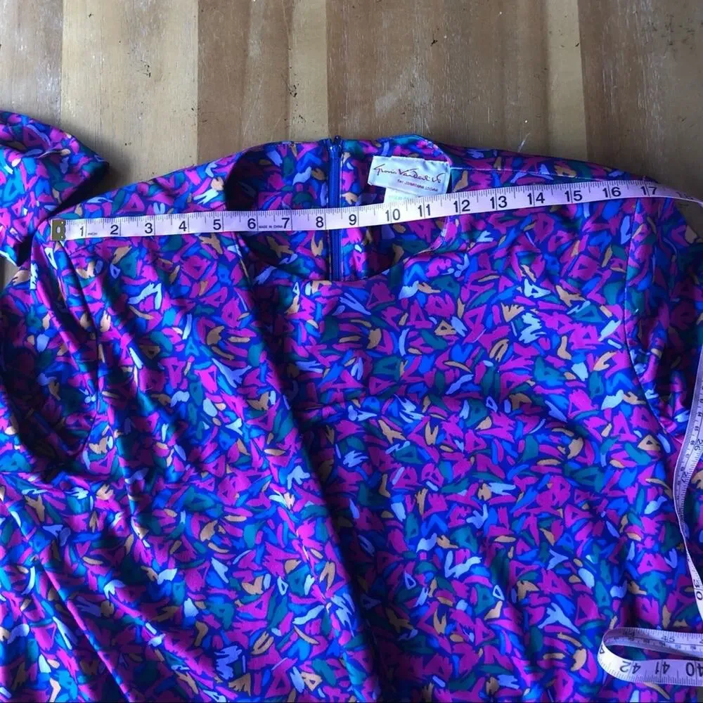 Vintage 80s Matching Set Tunic and Skirt Colorful Gloria Vanderbilt Suit Large